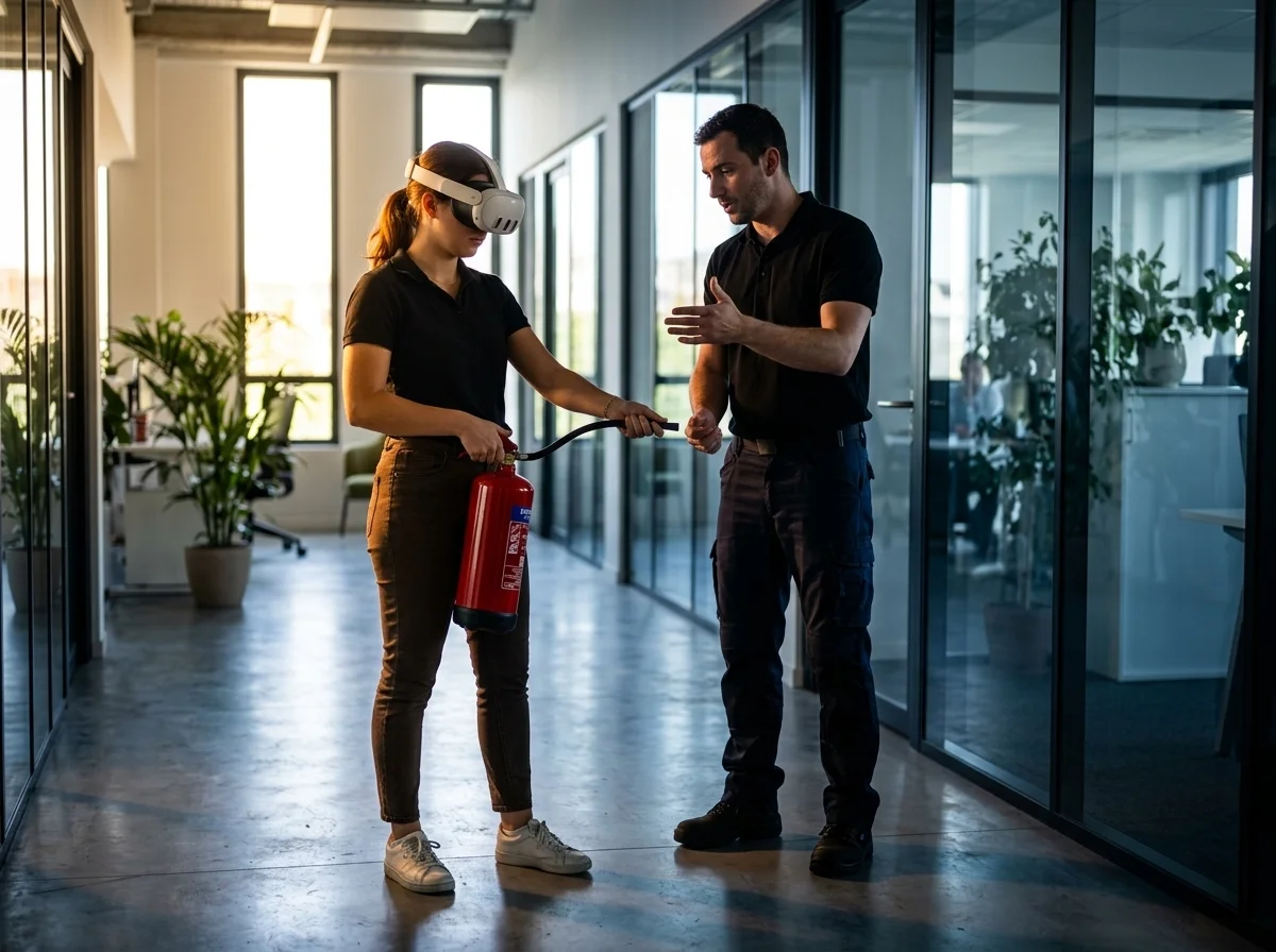 Formation AR en hall de résidence, sans flamme réelle
